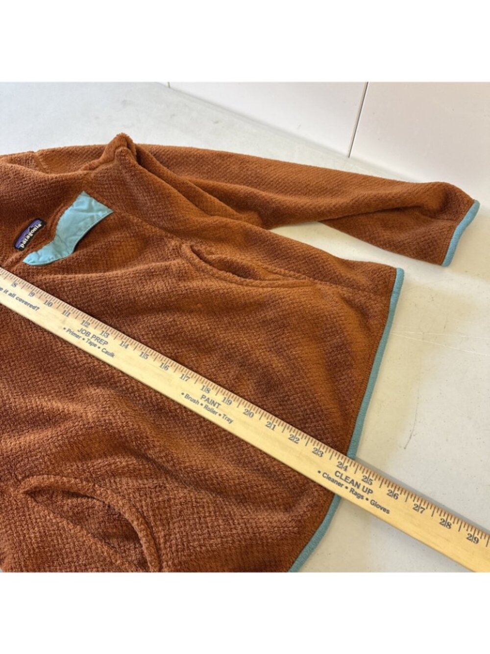 Patagonia Sweater Women Medium Copper Teal Pullover Snap Fleece Polartec Better - Picture 10 of 10